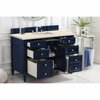 James Martin Vanities Brittany 48in Single Vanity, Victory Blue w/ 3 CM Eternal Marfil Quartz Top 650-V48-VBL-3EMR